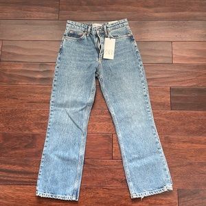 Zara ankle flare mid rise jeans